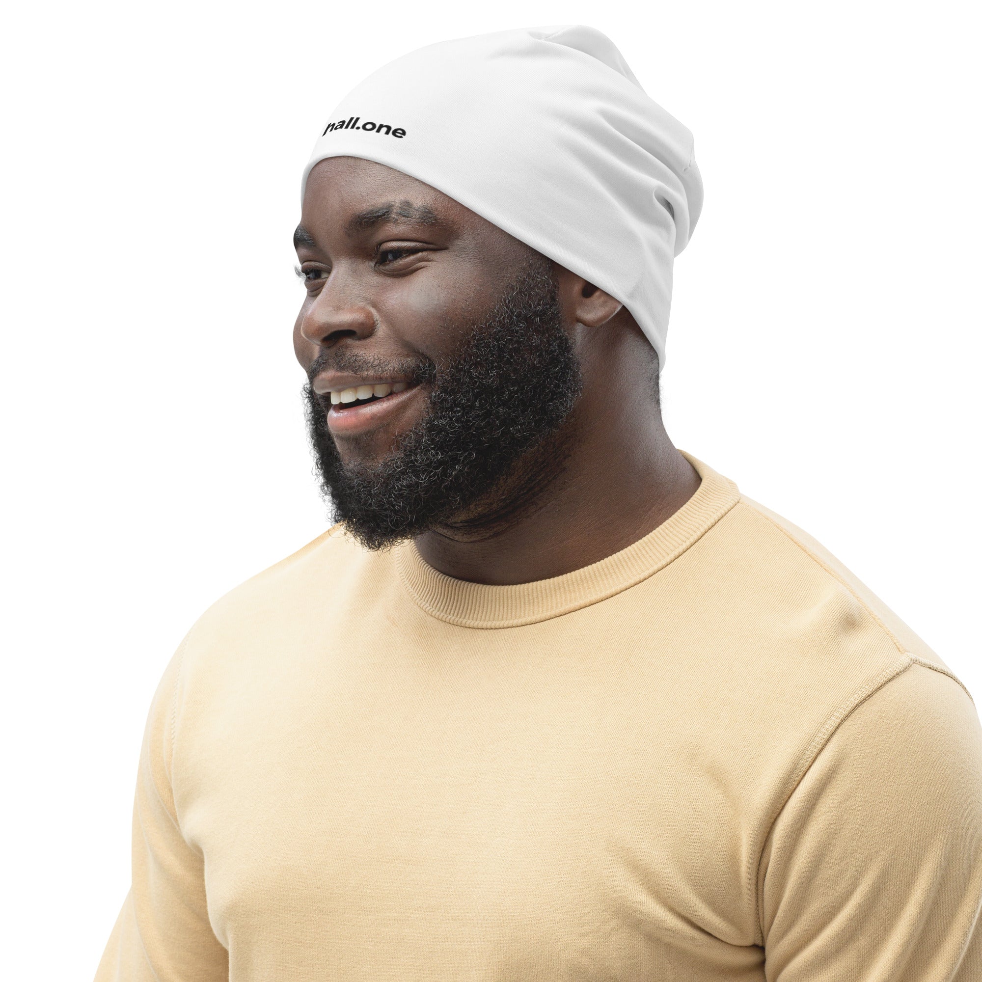 Allover-Beanie: Beanie mit Logo - Hall.one