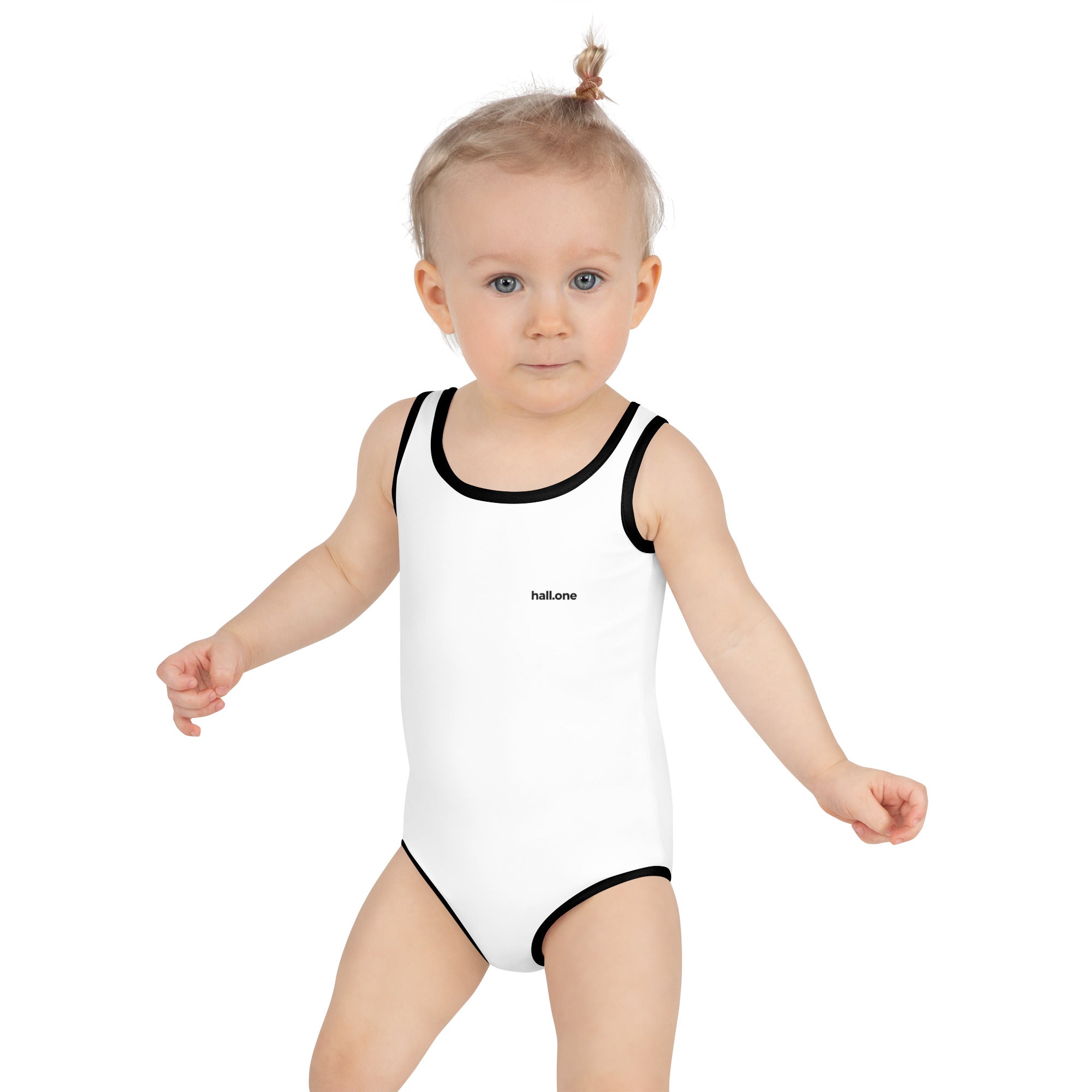 Allover-Kinderbadeanzug: Kinderbadeanzug mit Logo - Hall.one