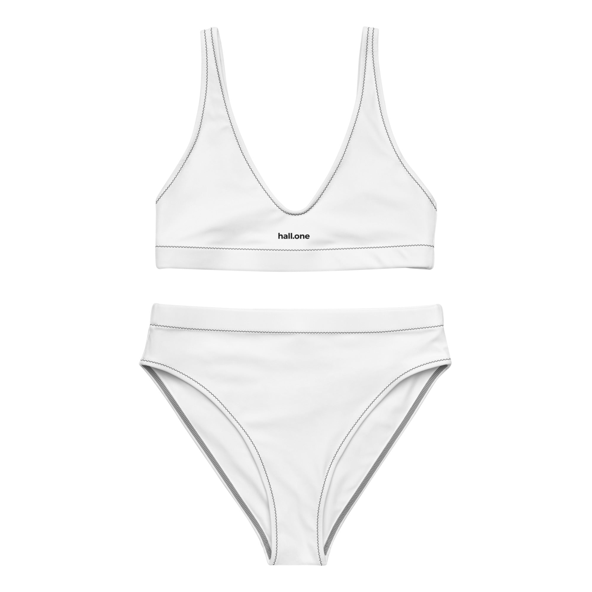 Recycelter Allover High Waist Bikini: bedruckbarer Bikini - Hall.one