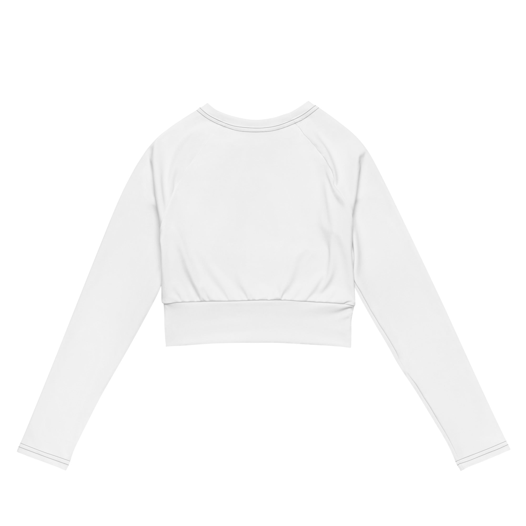 Recyceltes Langarm Crop Top mit Allover-Druck: Langarm-Top mit Logo - Hall.one