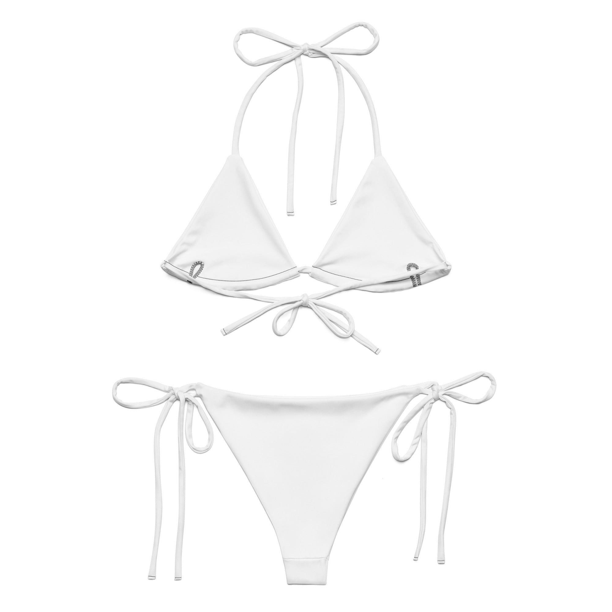 Recycelter Schnürbikini mit Allover-Druck: Bikini personalisierbar - Hall.one