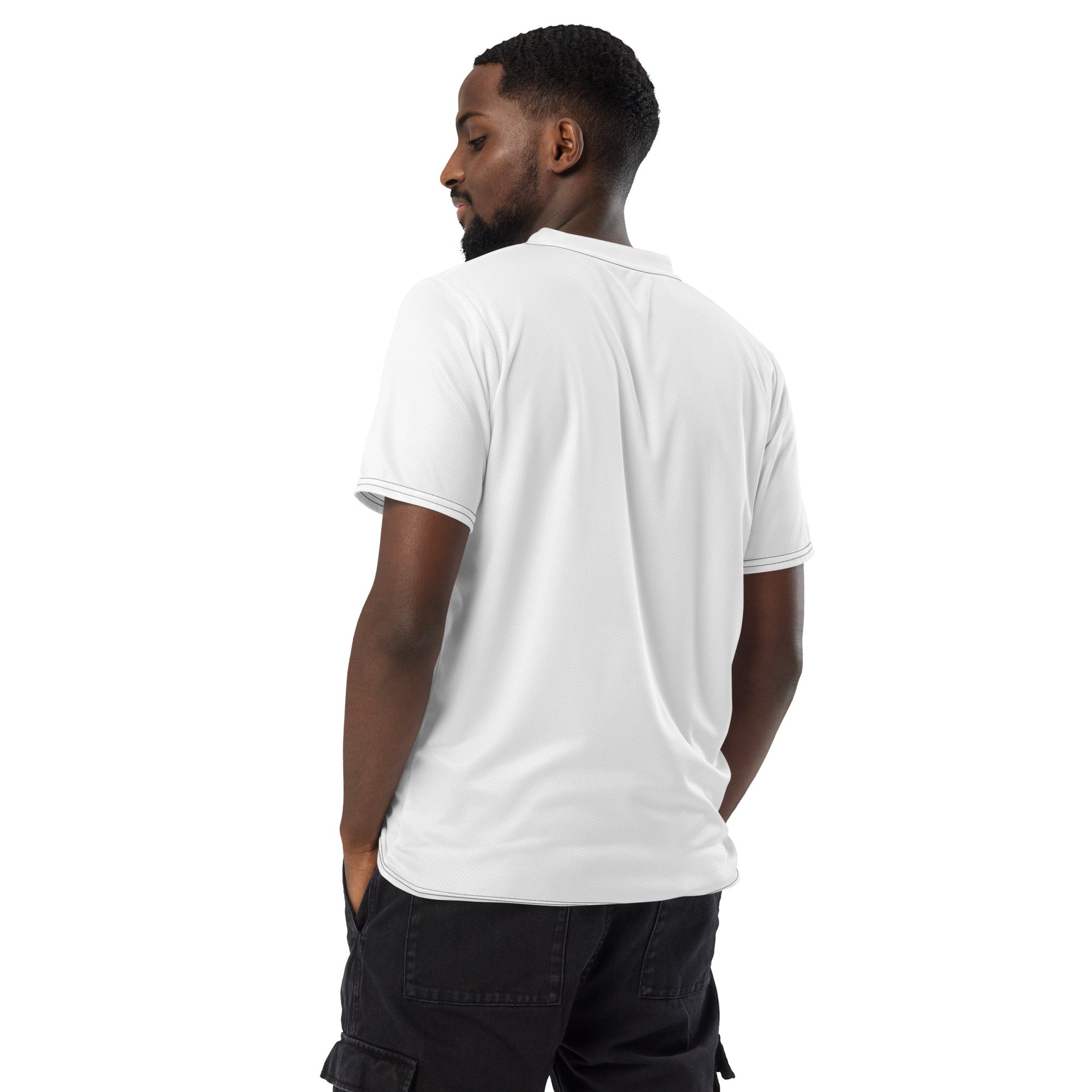 Recyceltes Unisex-Trikot mit Allover-Druck: Trikot mit Logo - Hall.one