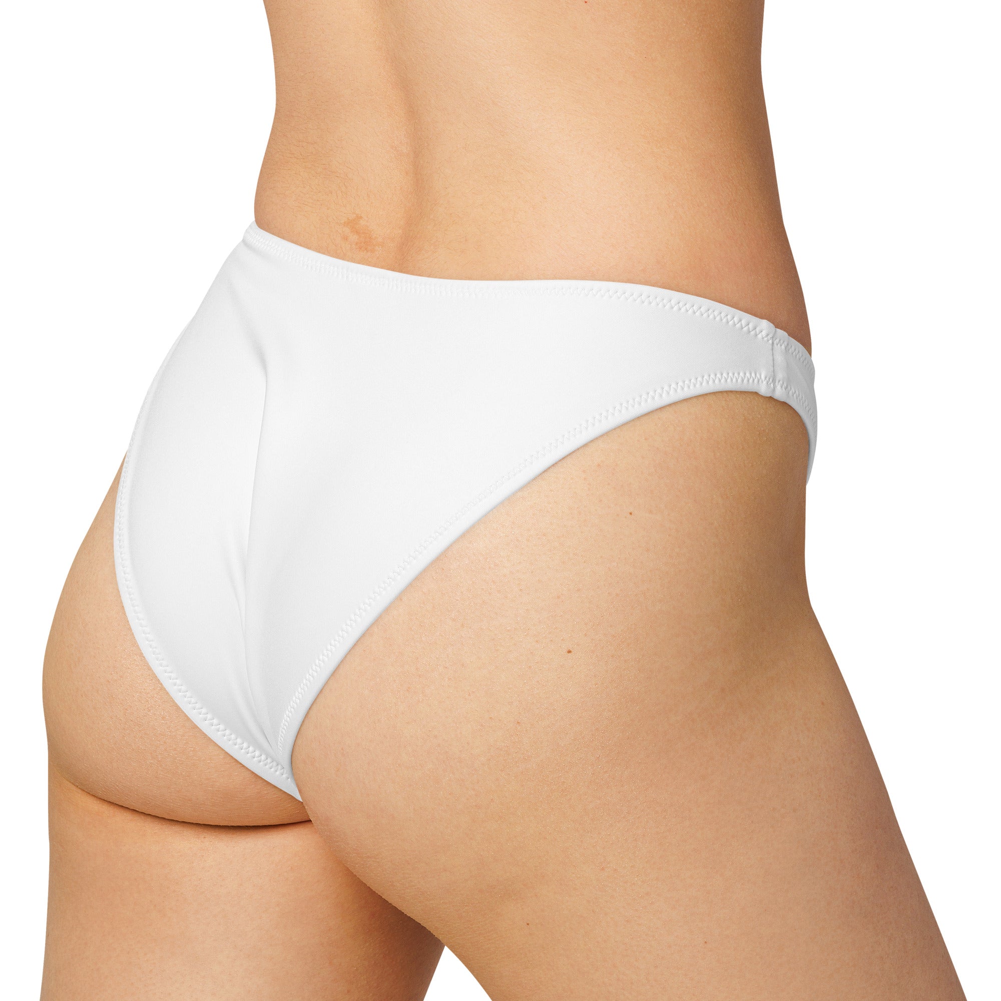 Recycelte Bikinihose V-Schnitt mit Allover-Druck: Bikinihose Mit Logo - Hall.one