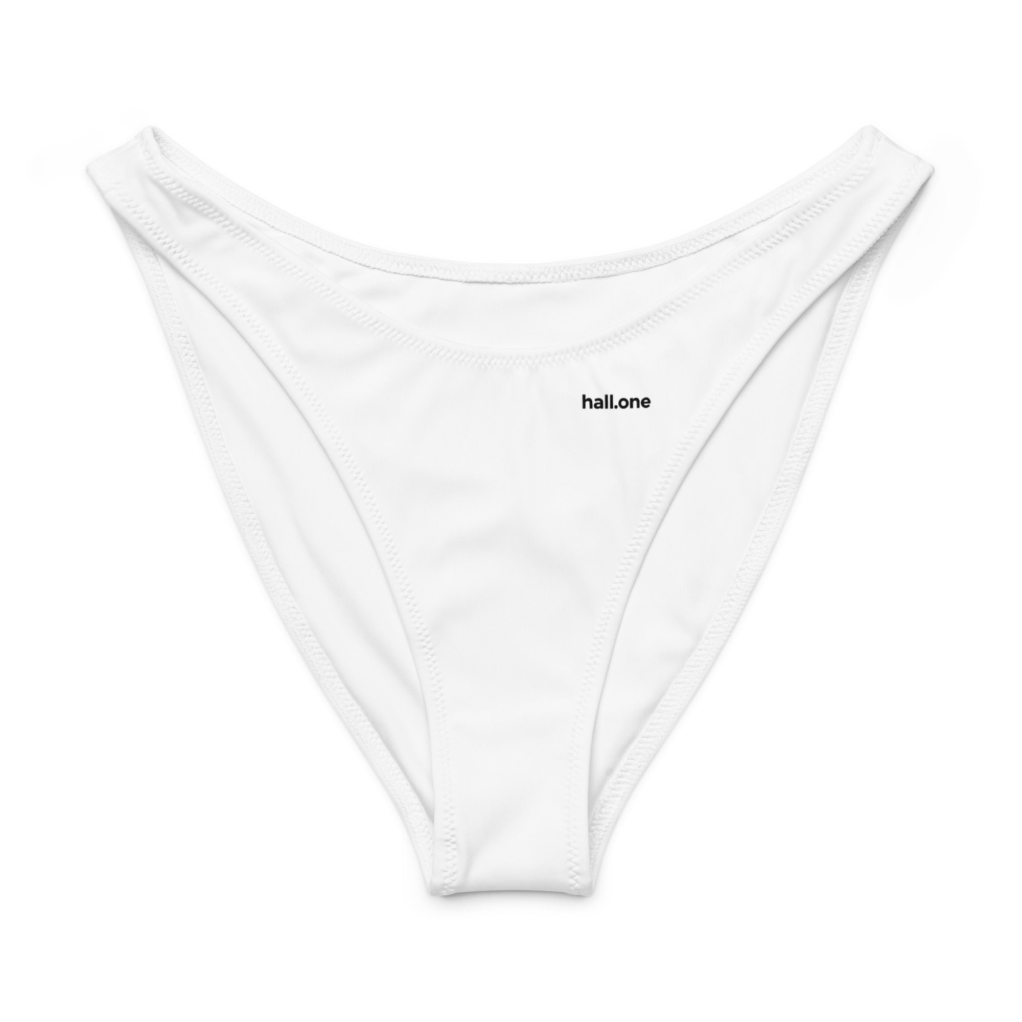 Recycelte Bikinihose V-Schnitt mit Allover-Druck: Bikinihose Mit Logo - Hall.one