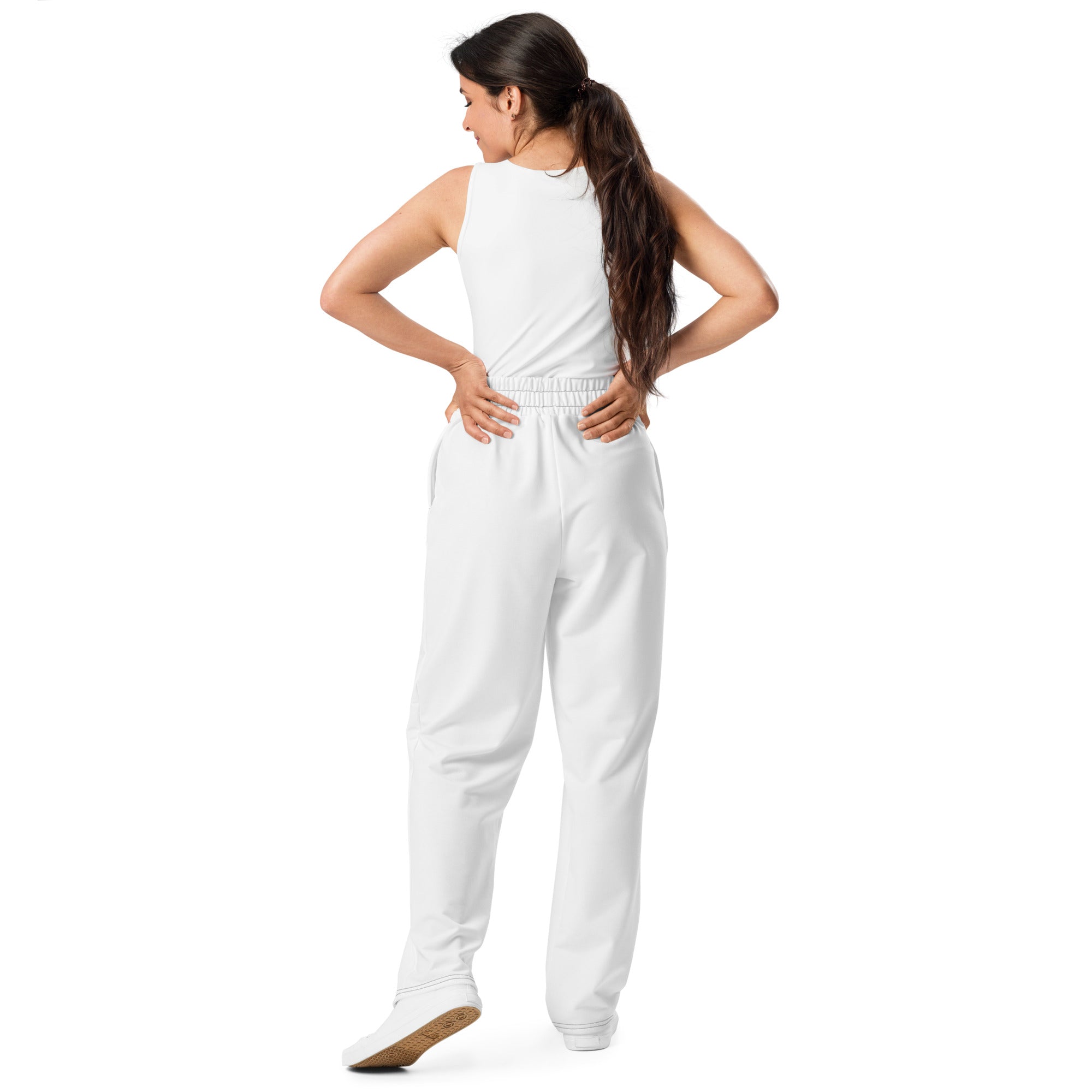 Joggingshose mit weiten Beinen und Allover-Druck: Weite Jogginghose mit Logo - Hall.one