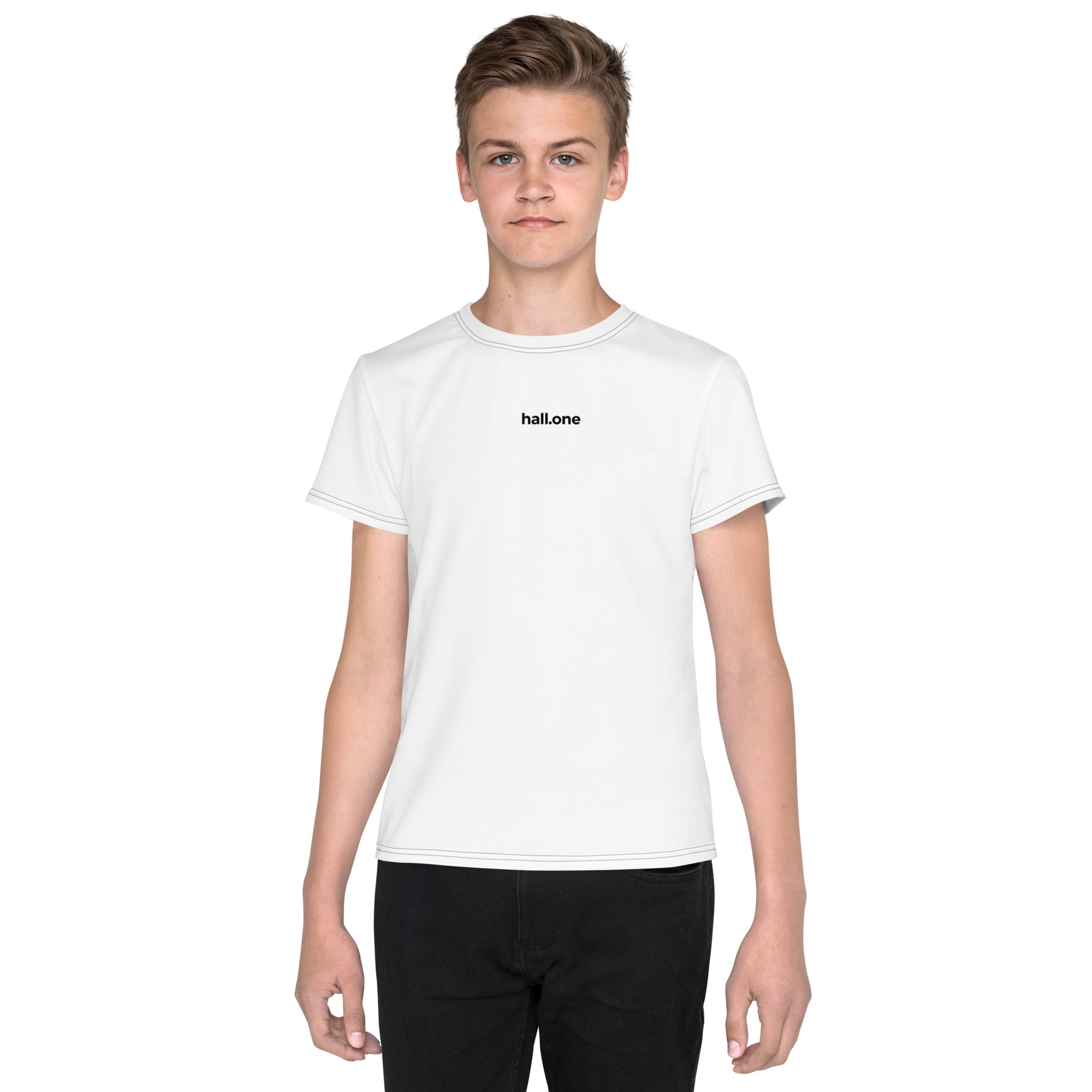 T-Shirt mit Rundhalsausschnitt für Jugendliche: T-Shirt Jugendliche mit Logo - Hall.one