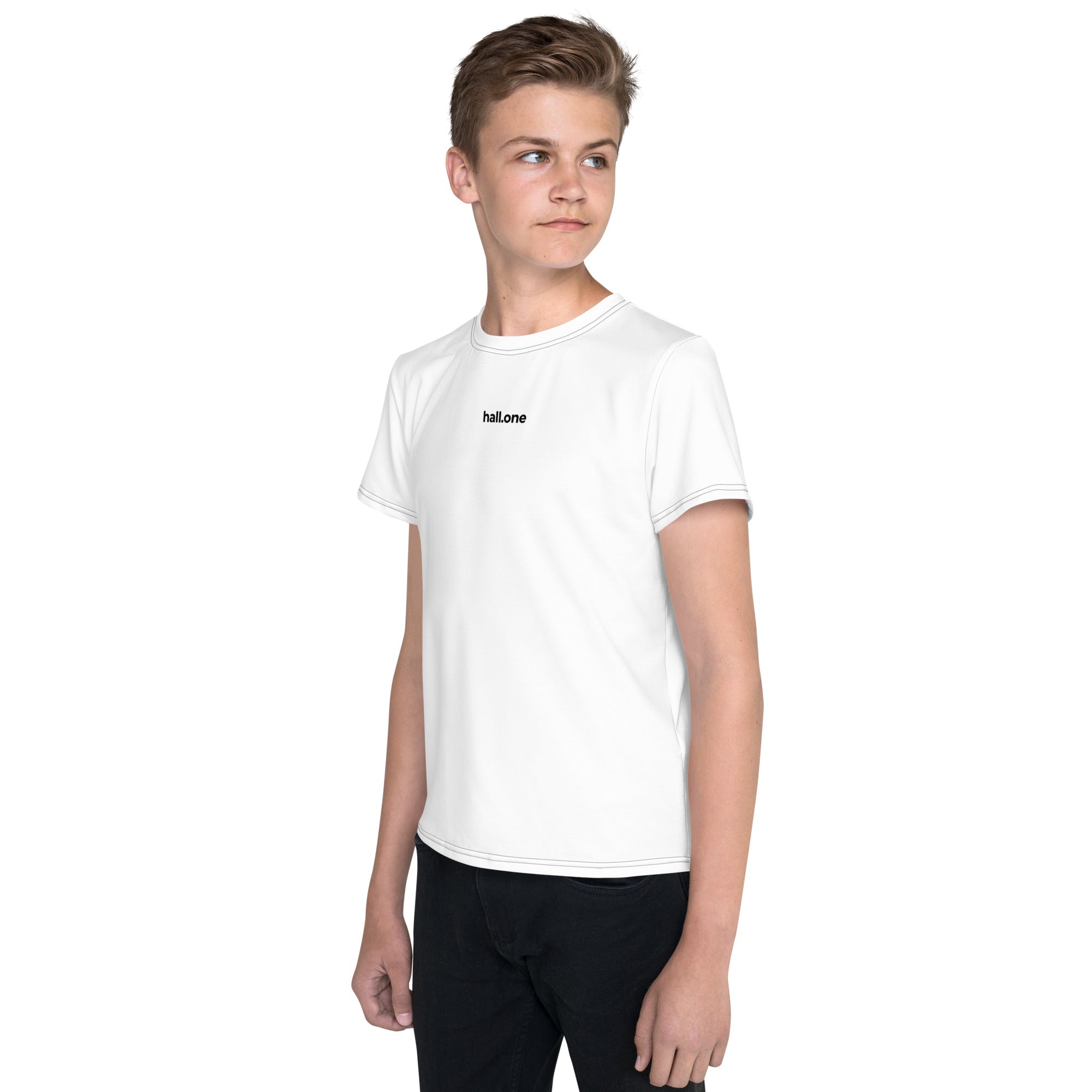 T-Shirt mit Rundhalsausschnitt für Jugendliche: T-Shirt Jugendliche mit Logo - Hall.one