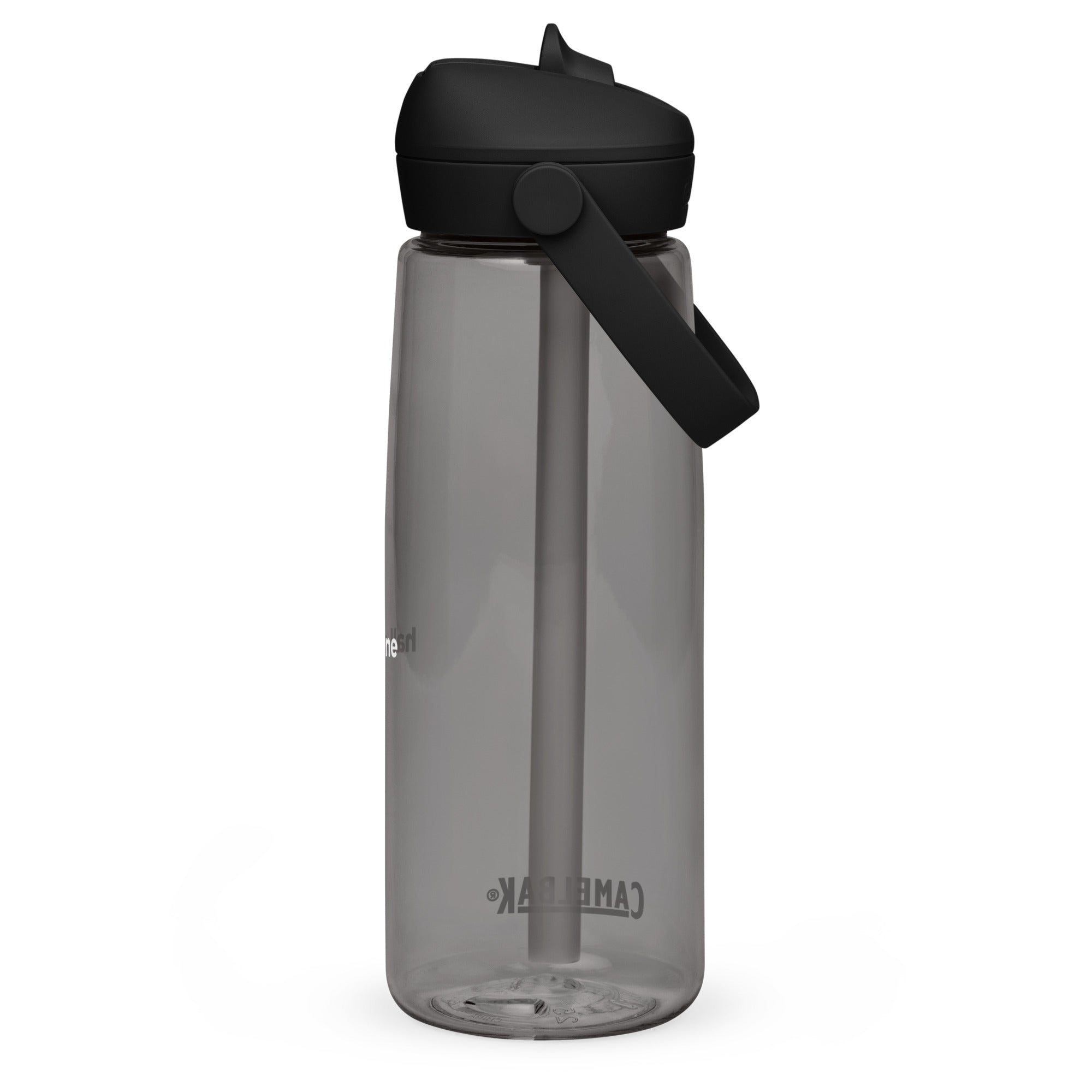Wasserflasche mit umklappbarem Trinkhalm: Sport-Wasserflasche mit Logo - Hall.one