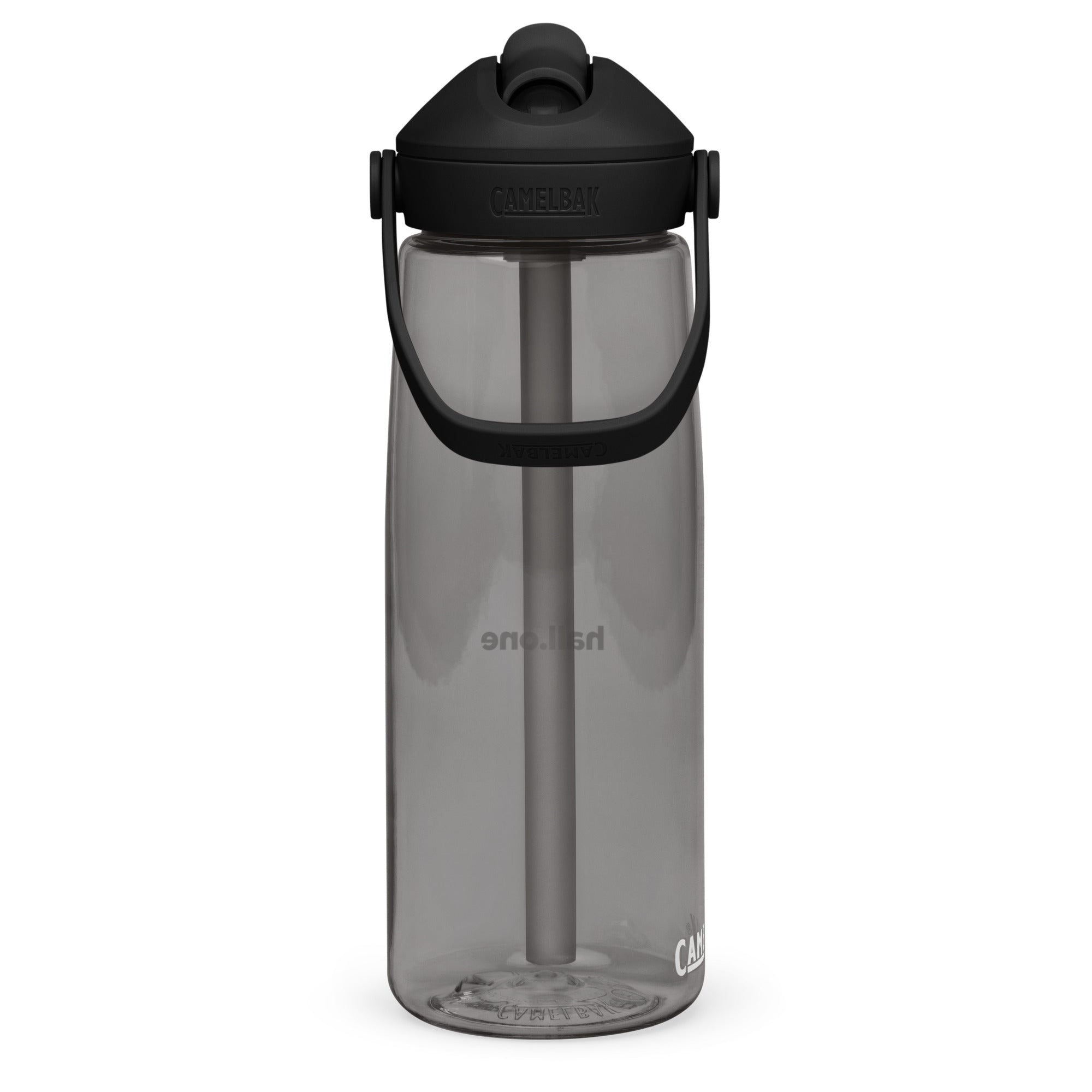 Wasserflasche mit umklappbarem Trinkhalm: Sport-Wasserflasche mit Logo - Hall.one