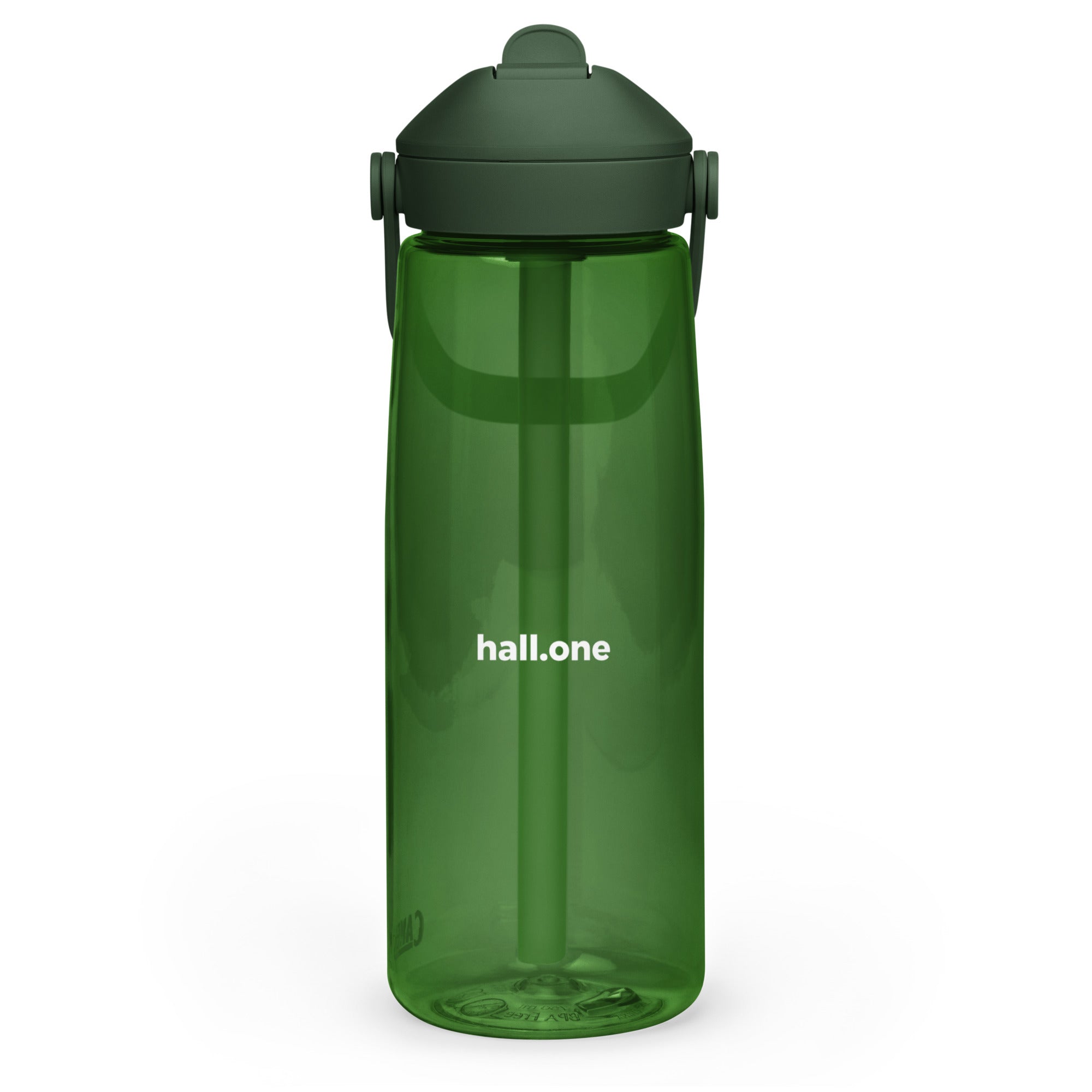 Wasserflasche mit umklappbarem Trinkhalm: Sport-Wasserflasche mit Logo - Hall.one