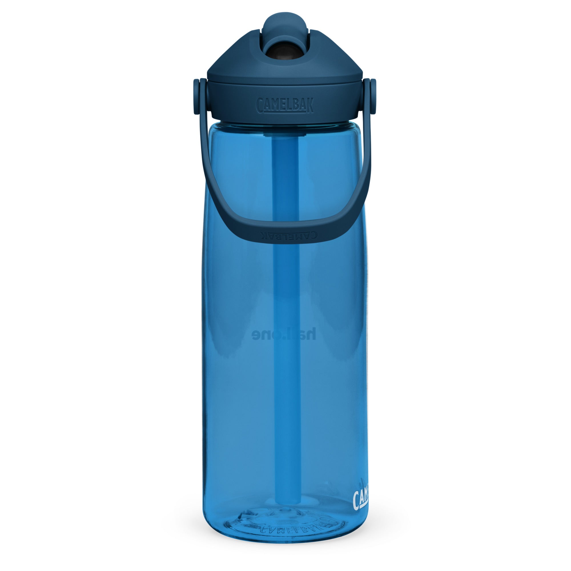Wasserflasche mit umklappbarem Trinkhalm: Sport-Wasserflasche mit Logo - Hall.one
