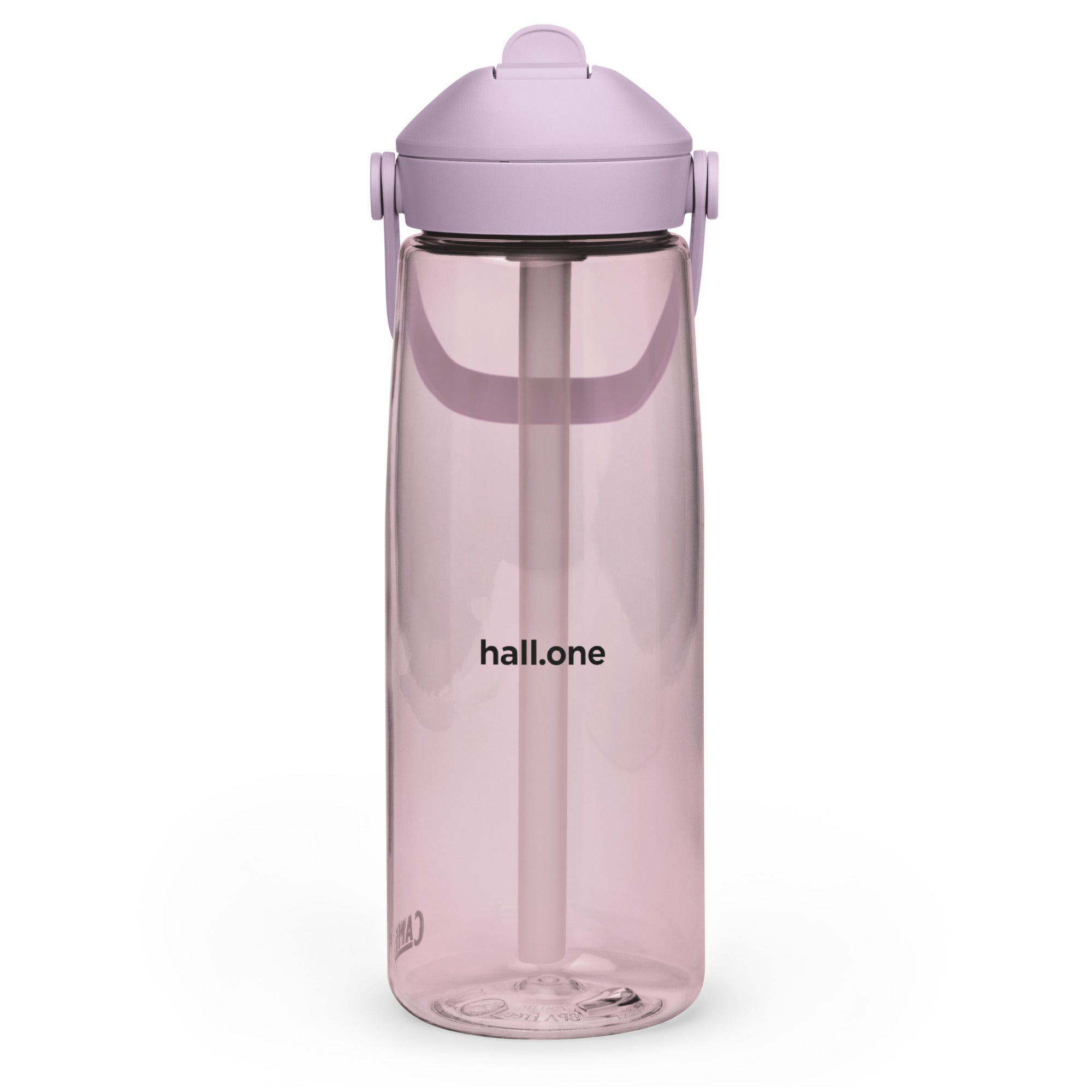 Wasserflasche mit umklappbarem Trinkhalm: Sport-Wasserflasche mit Logo - Hall.one