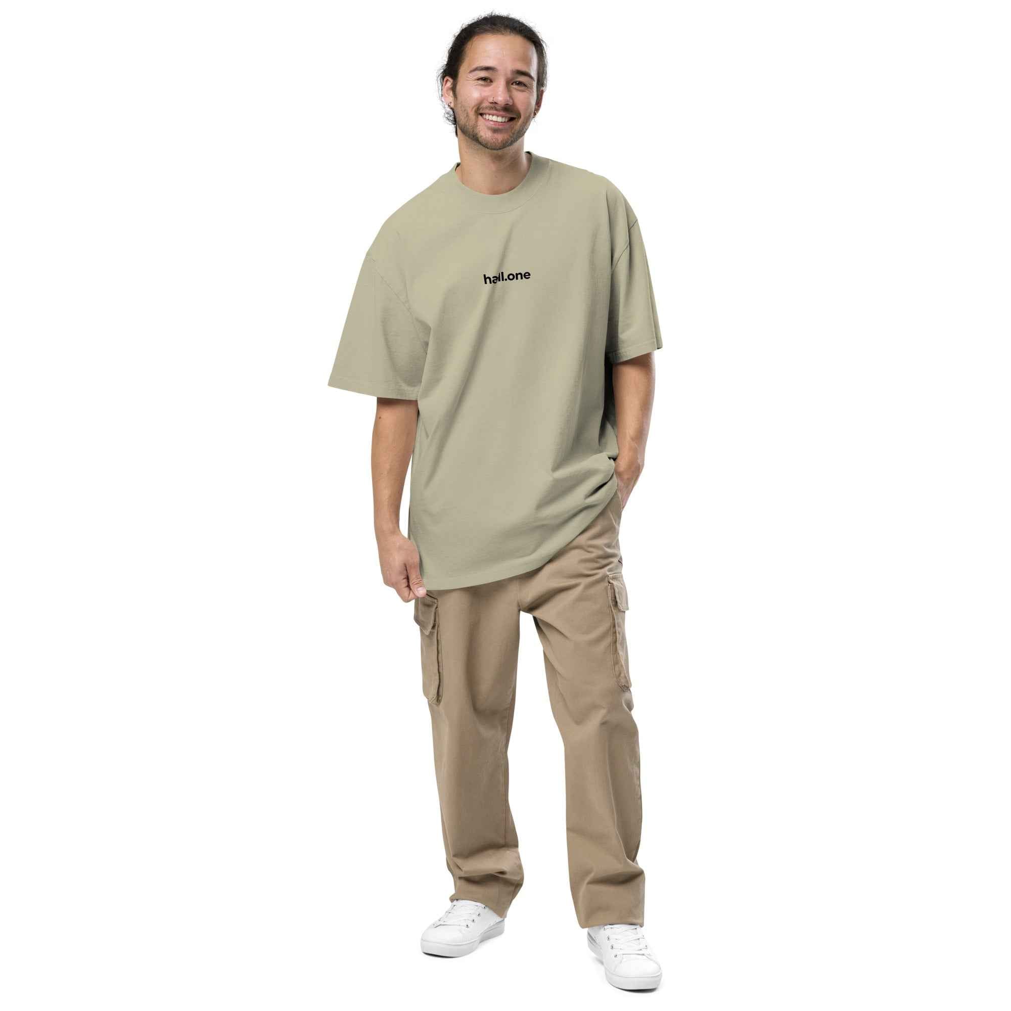 Oversized T-Shirt mit verwaschenem Look - Hall.one