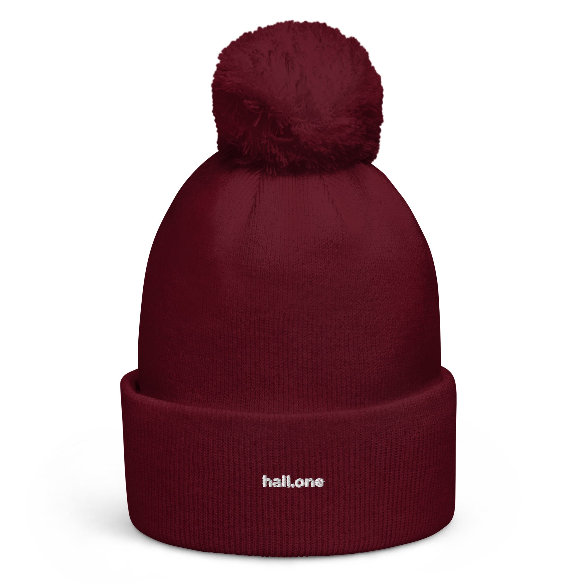 Bommel-Beanie: Wintermütze mit Logo - Hall.one