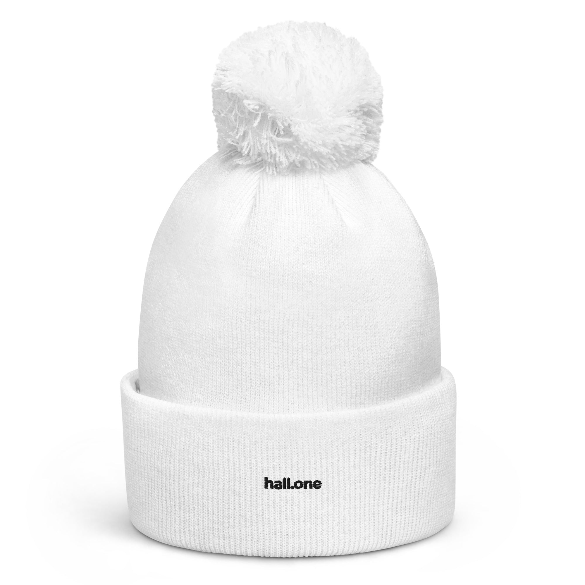 Bommel-Beanie: Wintermütze mit Logo - Hall.one