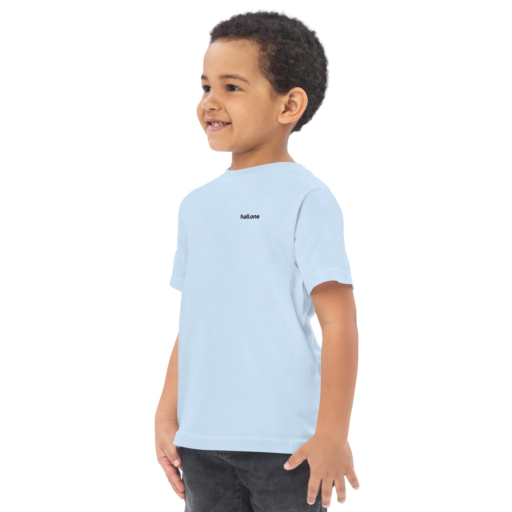 Jersey-T-Shirt für Kleinkinder: Kinder T-Shirt mit Logo - Hall.one