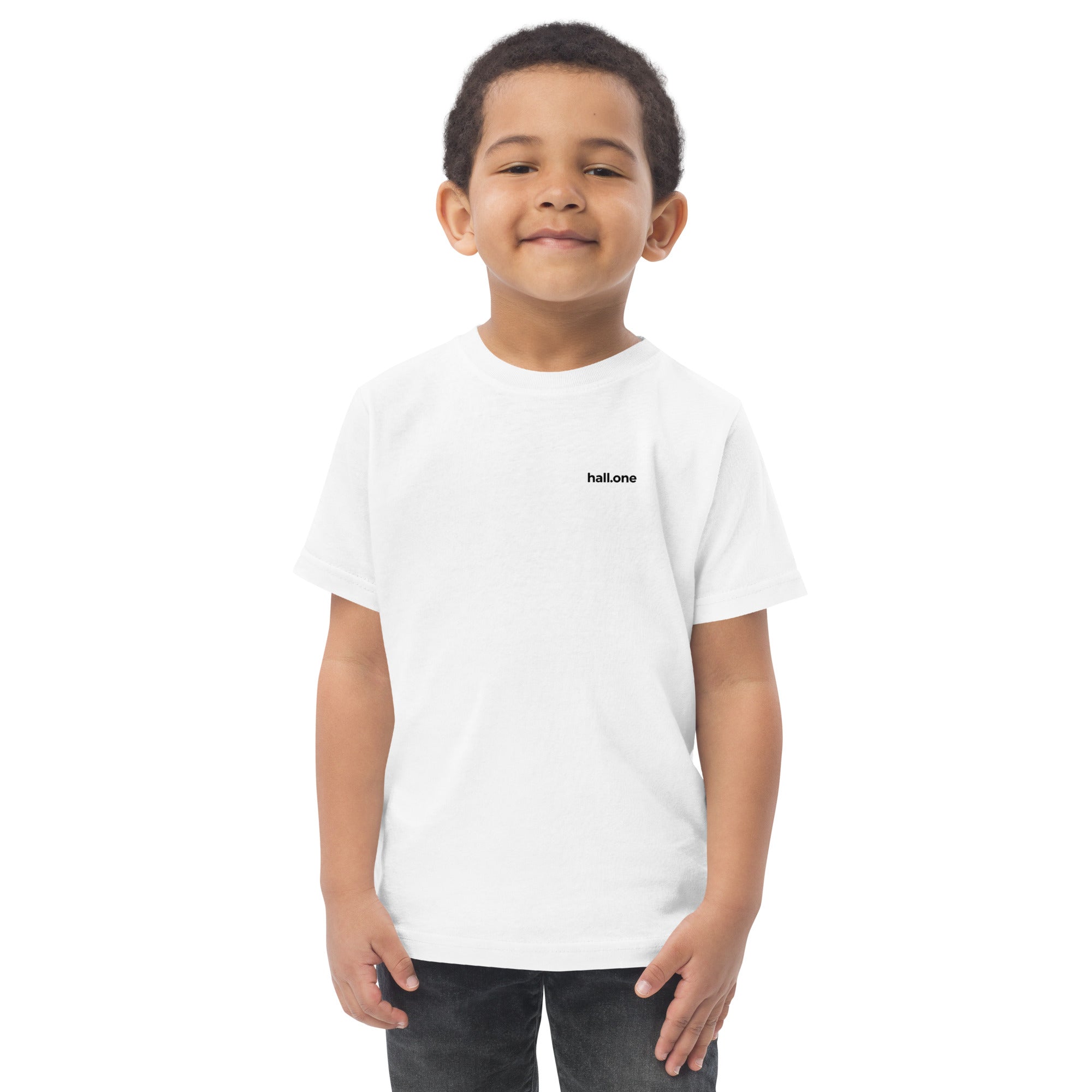 Jersey-T-Shirt für Kleinkinder: Kinder T-Shirt mit Logo - Hall.one