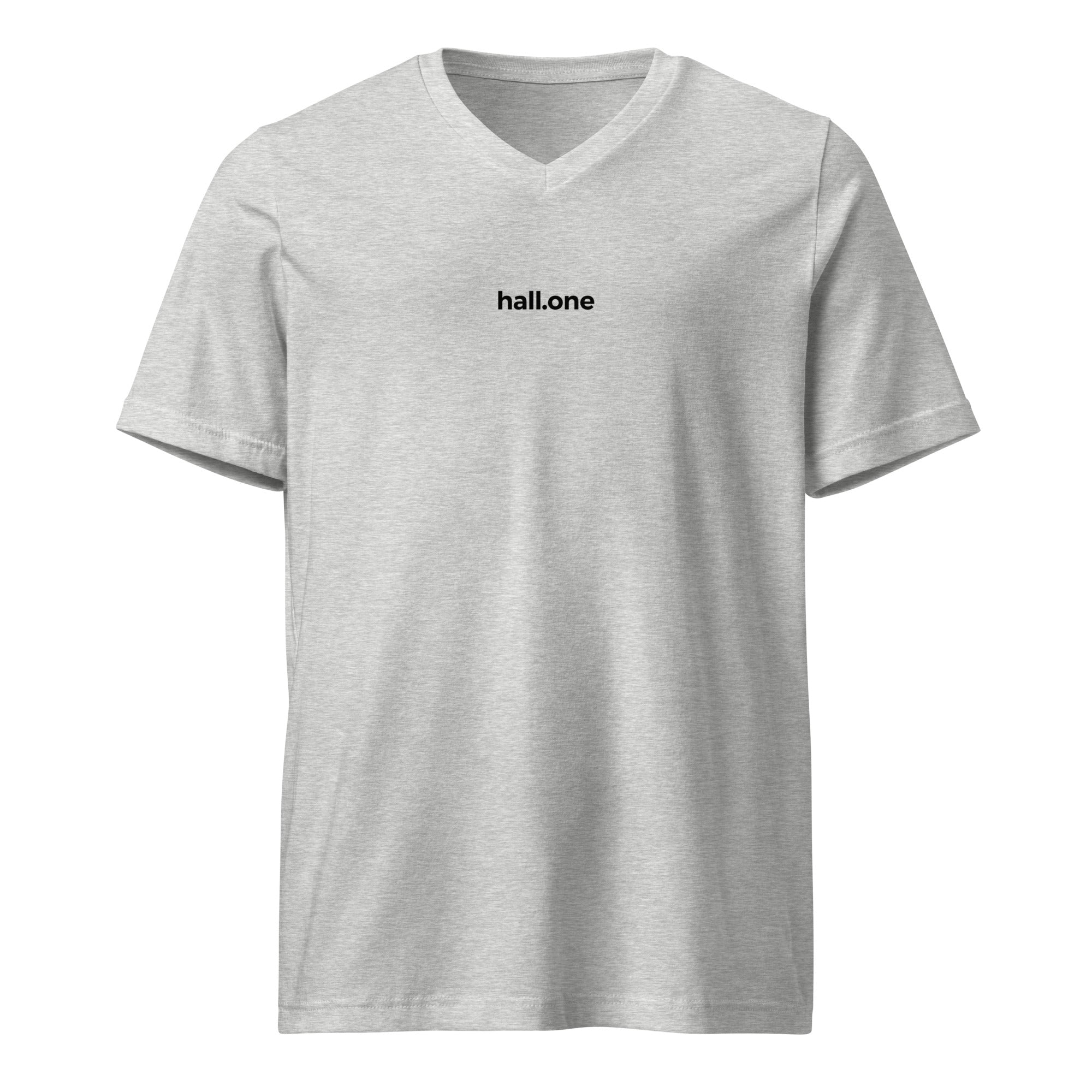 Kurzärmeliges Unisex-T-Shirt mit V-Ausschnitt: T-Shirt bedruckbar - Hall.one