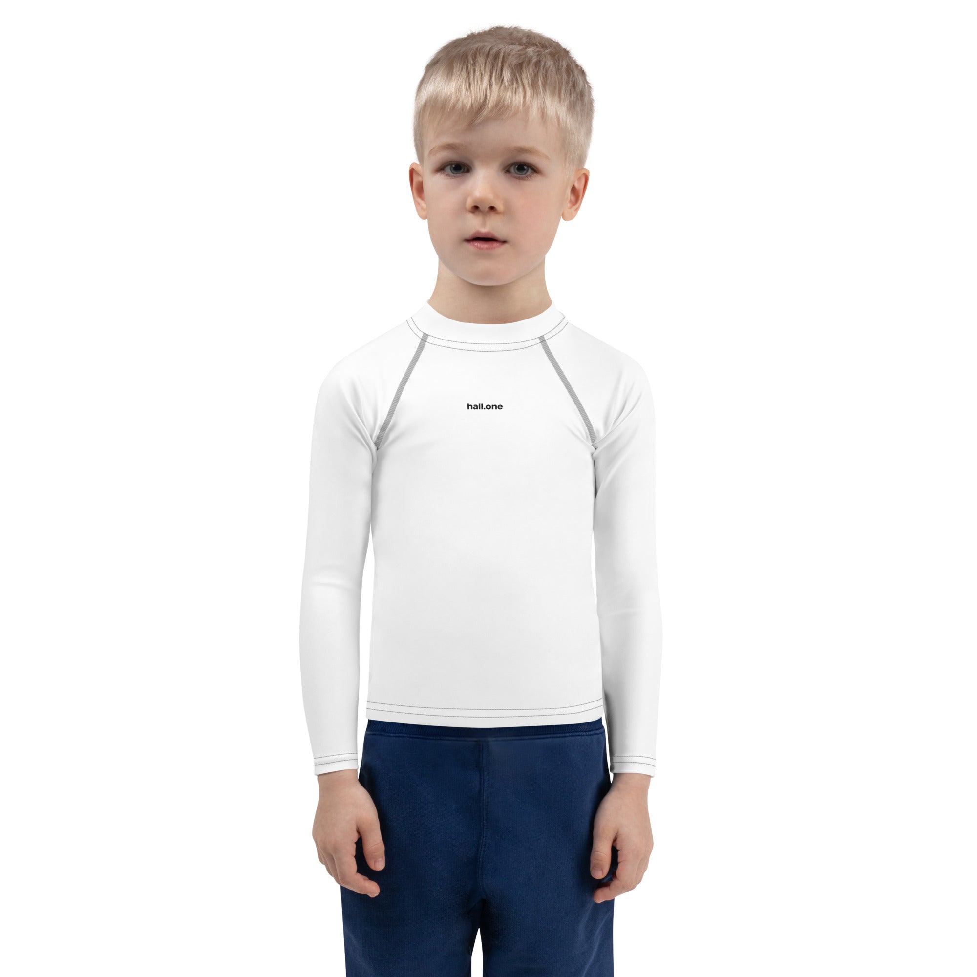 Kinder-Rash-Guard: Kinder Schwimmshirt mit Logo - Hall.one