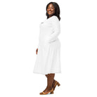 Langärmliges Midikleid mit Allover-Druck: Langärmliges Kleid mit Logo - Hall.one