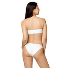 Recycelter Bandeau-Bikini mit Allover-Druck: Bandeau-Bikini mit Logo - Hall.one