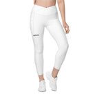 V-Bund-Leggings mit Taschen: Sportleggings mit Logo - Hall.one