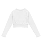Recyceltes Langarm Crop Top mit Allover-Druck: Langarm-Top mit Logo - Hall.one