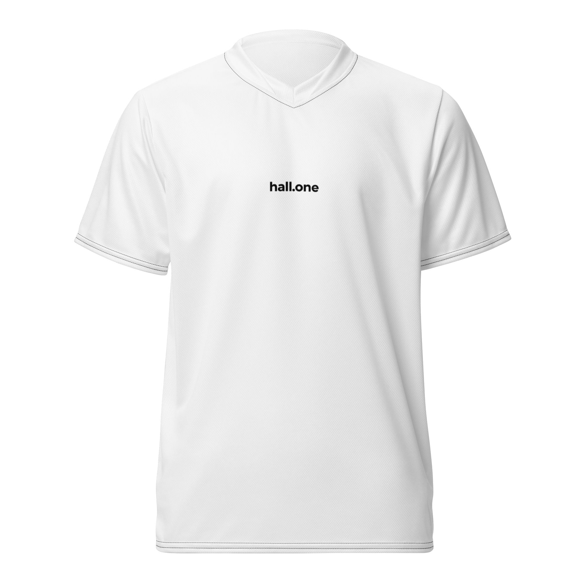 Recyceltes Unisex-Trikot mit Allover-Druck: Trikot mit Logo - Hall.one