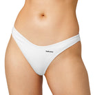 Recycelte Bikinihose V-Schnitt mit Allover-Druck: Bikinihose Mit Logo - Hall.one