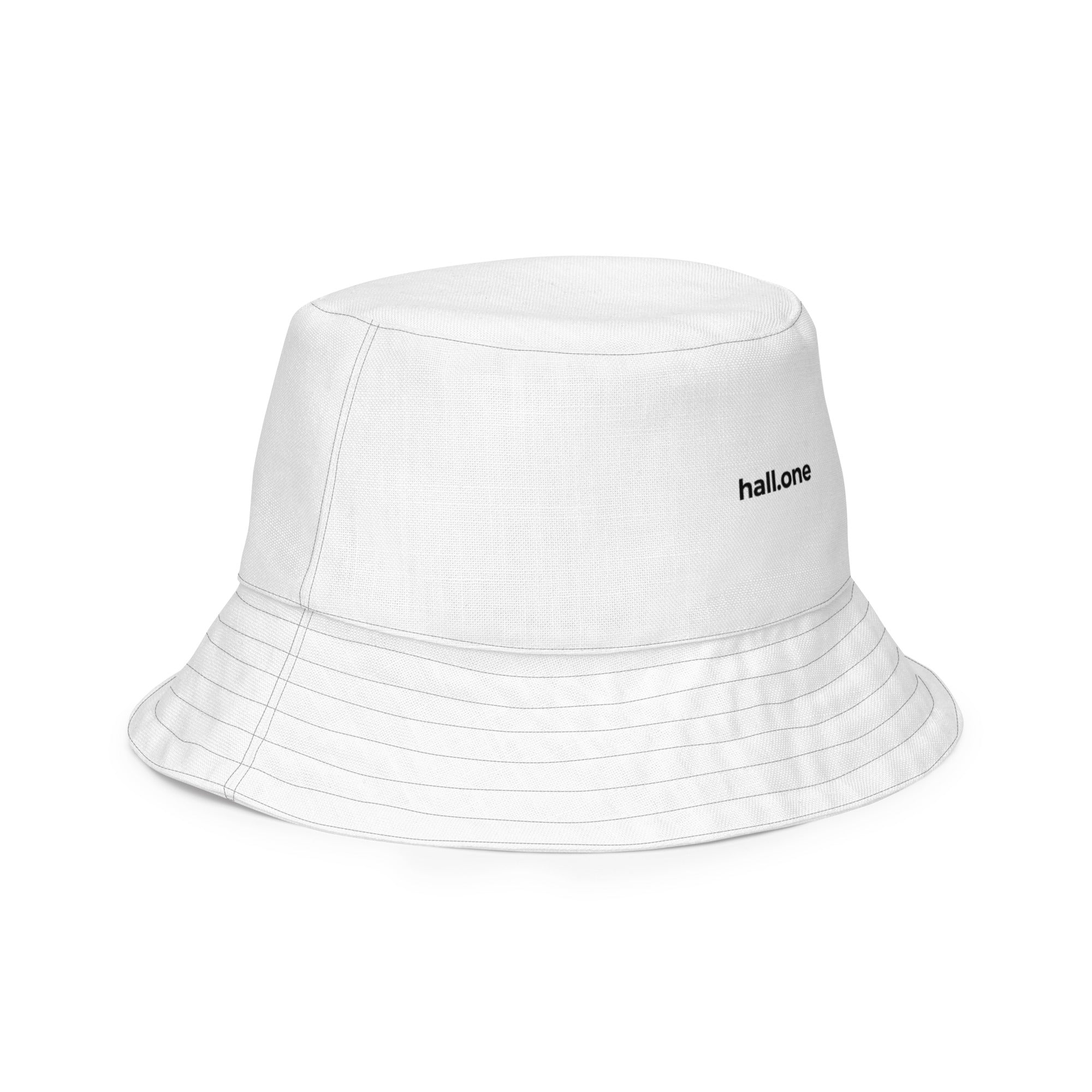 Wendbarer Fischerhut mit Allover-Druck: Wendbarer Fischerhut mit Logo - Hall.one