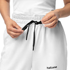 Joggingshose mit weiten Beinen und Allover-Druck: Weite Jogginghose mit Logo - Hall.one