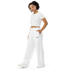 Unisex-Hose mit weiten Beinen und Allover-Druck: Weite Hose mit Logo - Hall.one