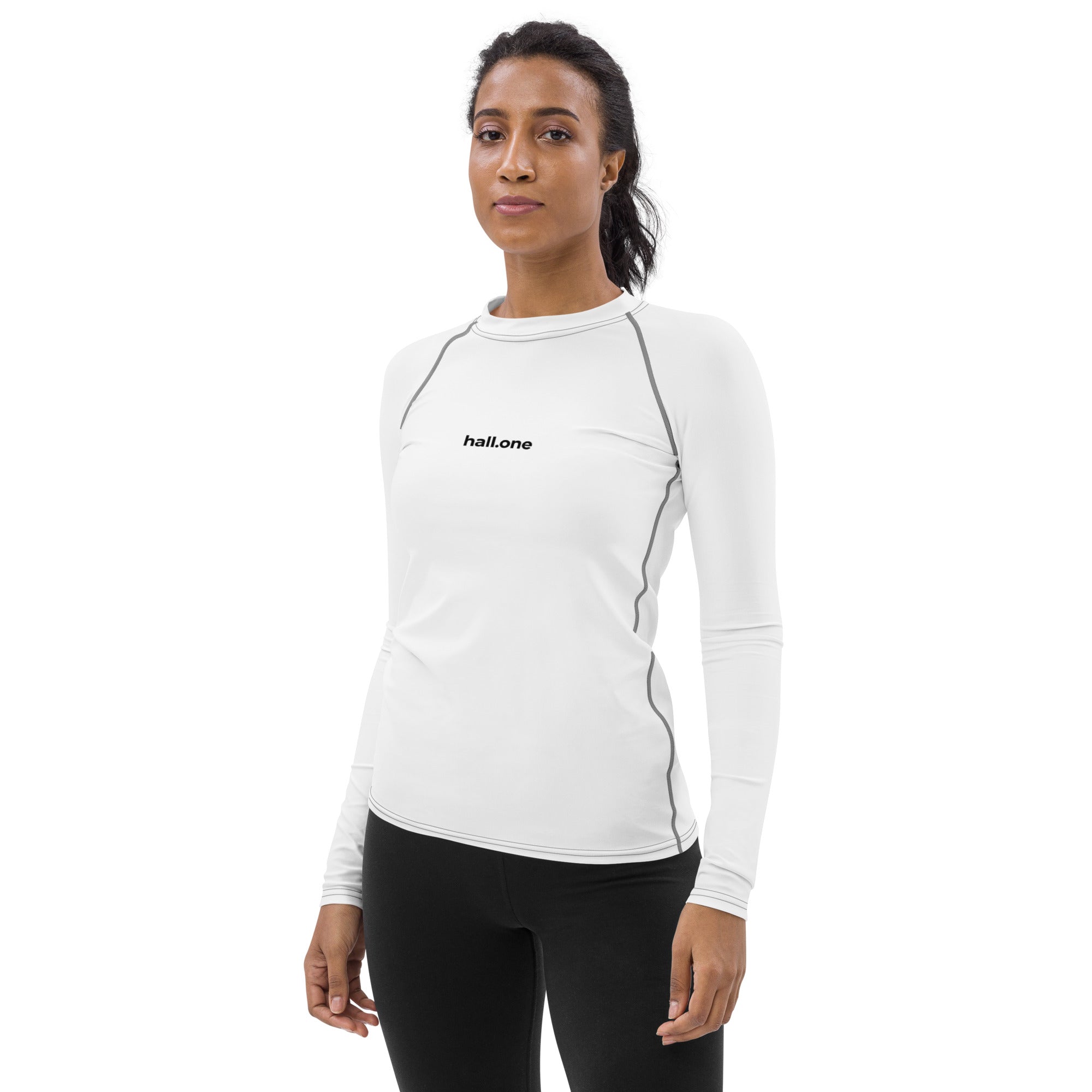 Damen-Rash-Guard: Rash-Guard mit Logo - Hall.one