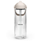 Wasserflasche mit umklappbarem Trinkhalm: Sport-Wasserflasche mit Logo - Hall.one