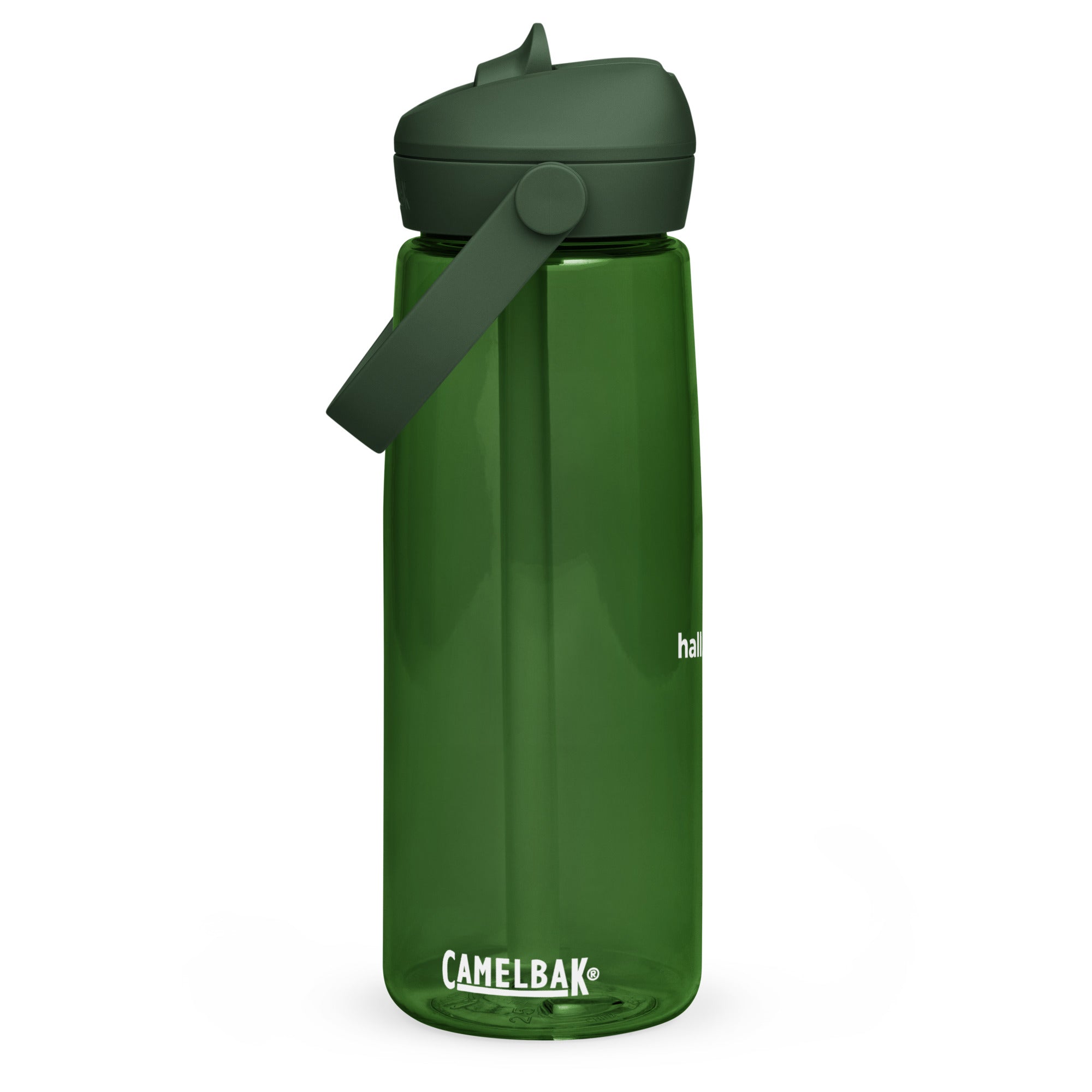 Wasserflasche mit umklappbarem Trinkhalm: Sport-Wasserflasche mit Logo - Hall.one