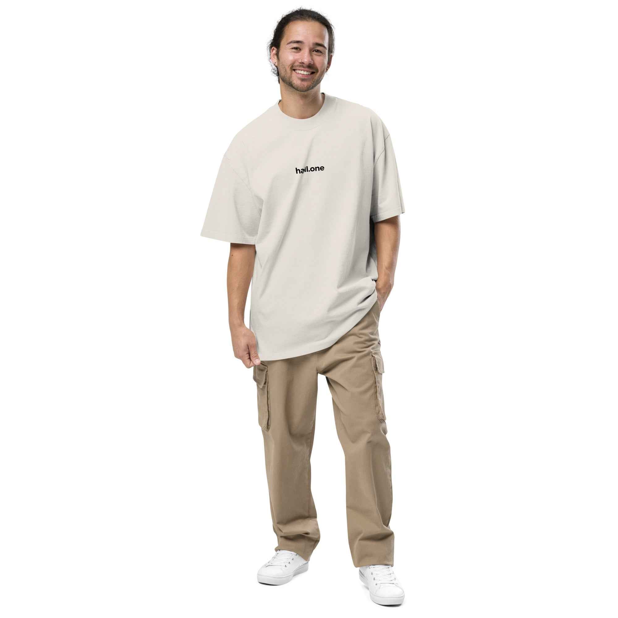 Oversized T-Shirt mit verwaschenem Look - Hall.one