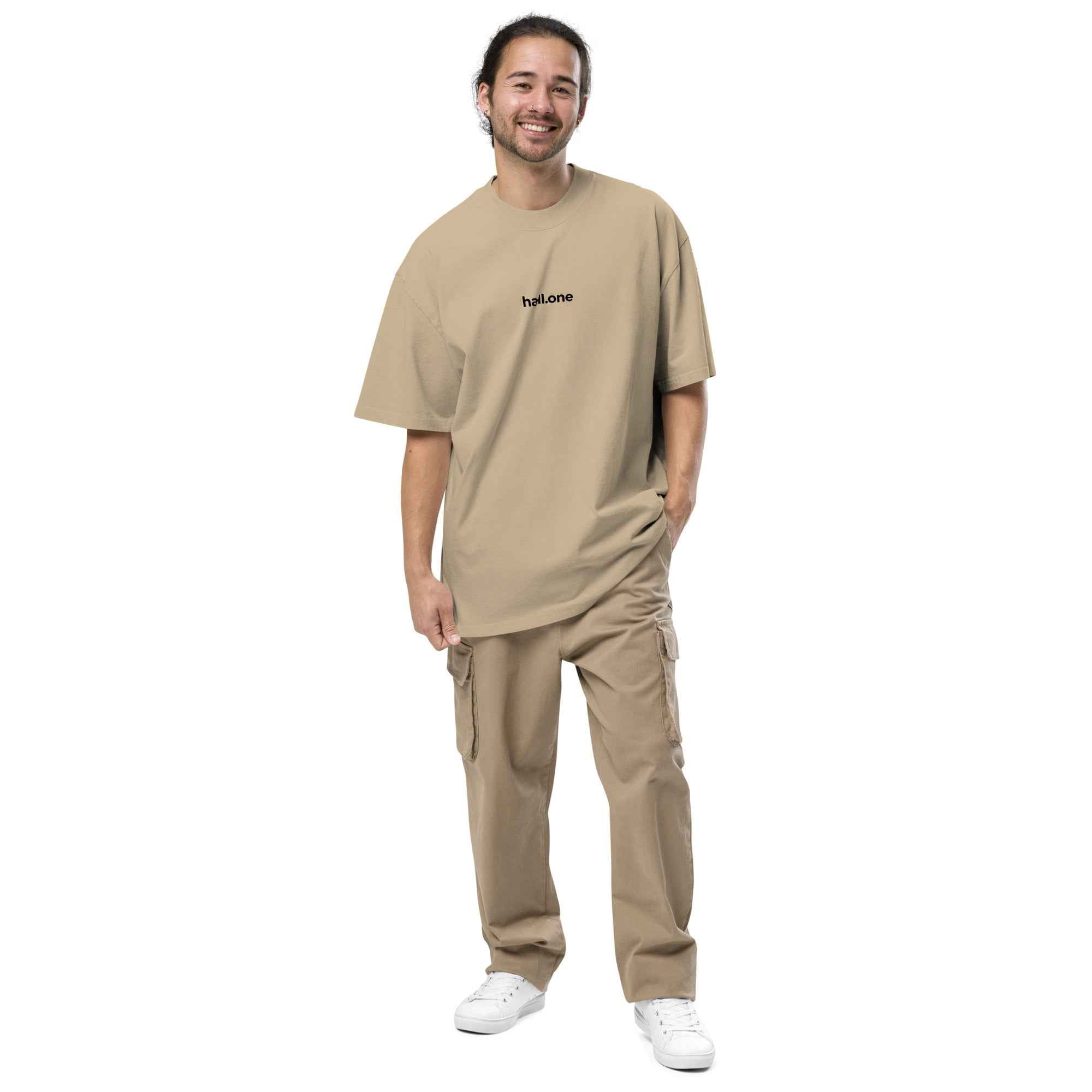 Oversized T-Shirt mit verwaschenem Look - Hall.one