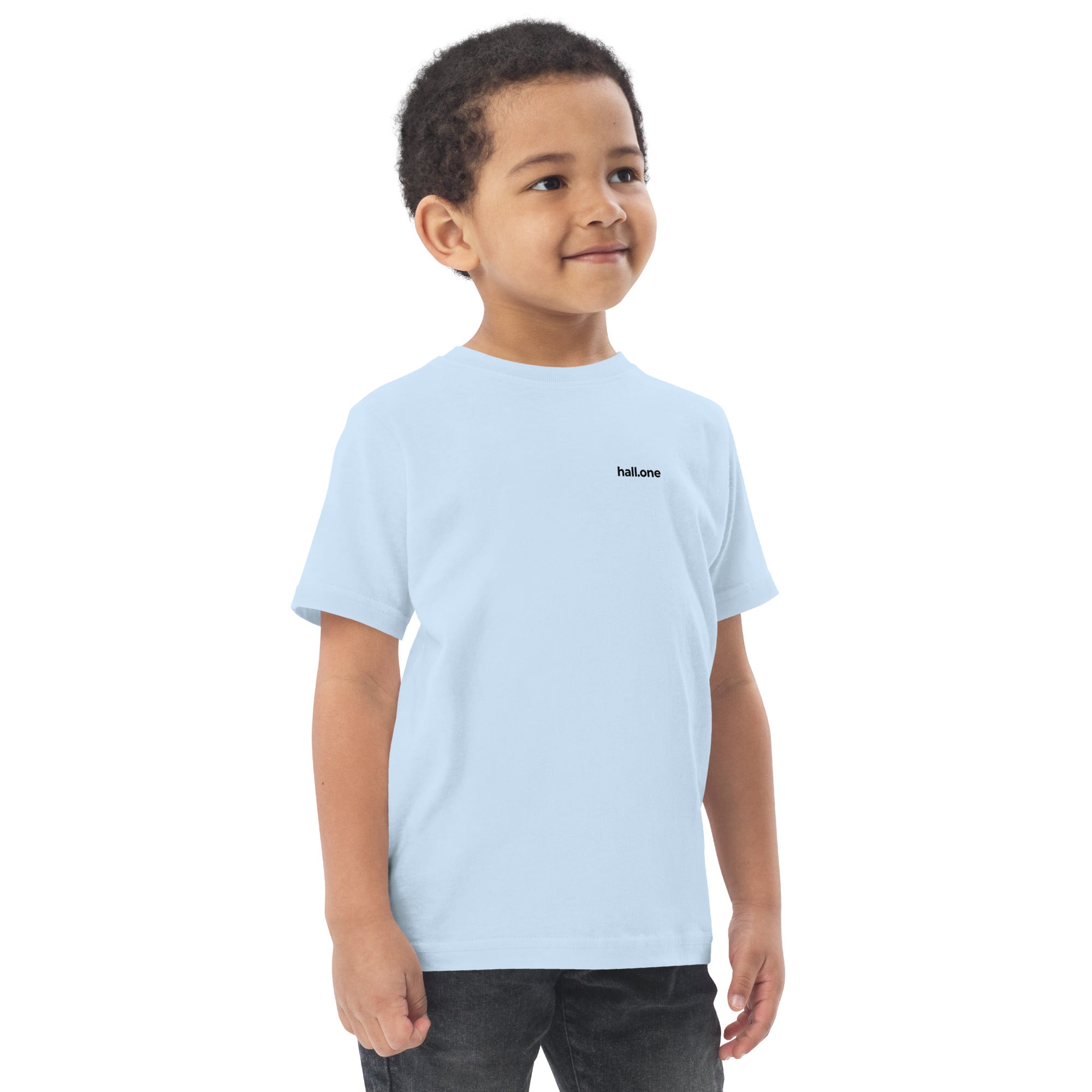Jersey-T-Shirt für Kleinkinder: Kinder T-Shirt mit Logo - Hall.one