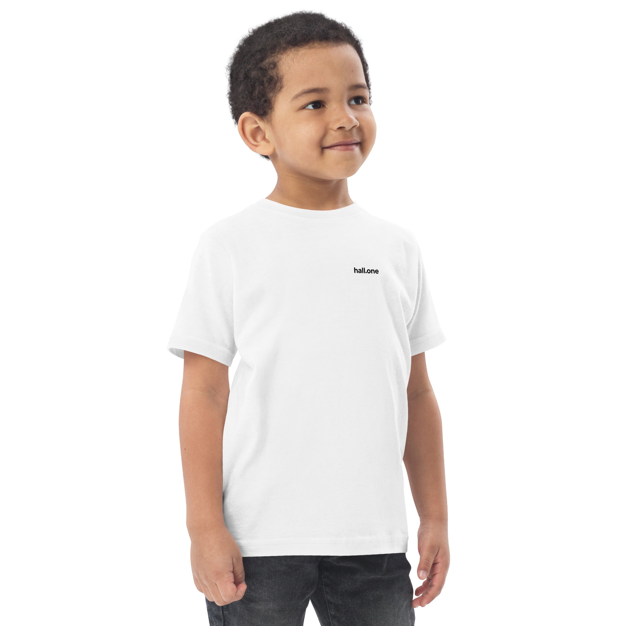 Jersey-T-Shirt für Kleinkinder: Kinder T-Shirt mit Logo - Hall.one