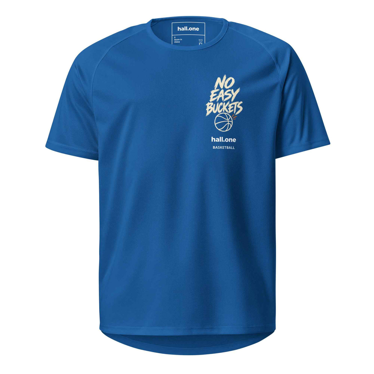 hall.one Unisex Performance-Shirt | No Easy Buckets – Bild 4 von 4