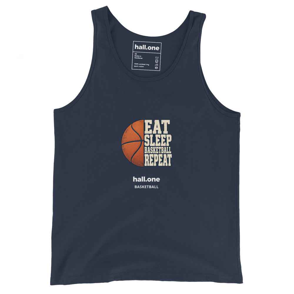 hall.one Unisex Tanktop | Eat Sleep Basketball Repeat – Bild 2 von 8
