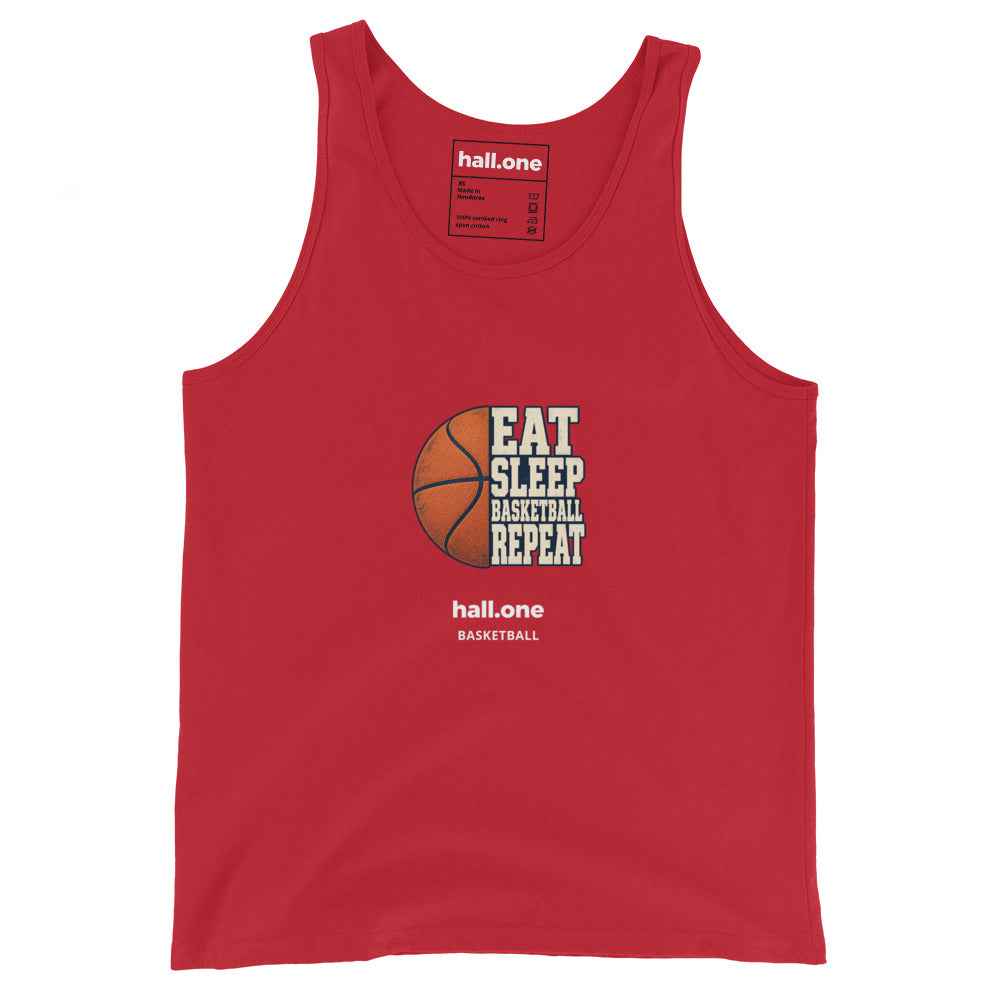 hall.one Unisex Tanktop | Eat Sleep Basketball Repeat – Bild 3 von 8