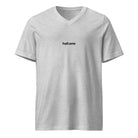 Kurzärmeliges Unisex-T-Shirt mit V-Ausschnitt - Hall.one