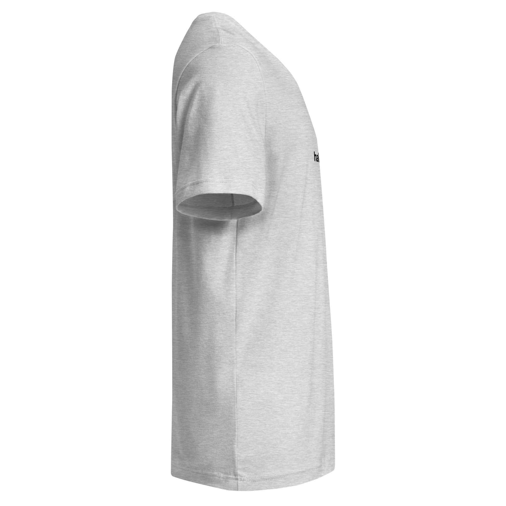 Kurzärmeliges Unisex-T-Shirt mit V-Ausschnitt - Hall.one