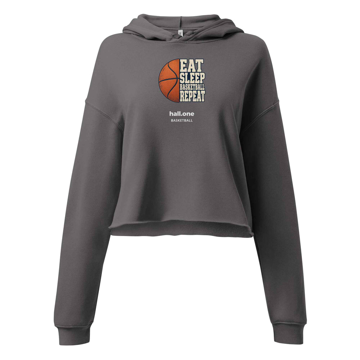 hall.one Damen Cropped Hoodie | Eat Sleep Basketball Repeat – Bild 3 von 12