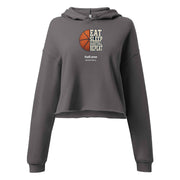 hall.one Felpa corta con cappuccio donna | Eat Sleep Basketball Repeat – Immagine 3 di 12
